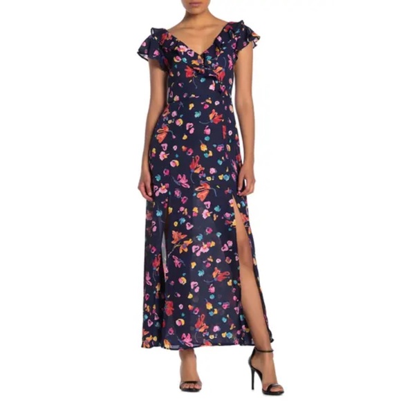 Kenedik Dresses & Skirts - KENEDIK- Floral Print Ruffle Maxi Dress